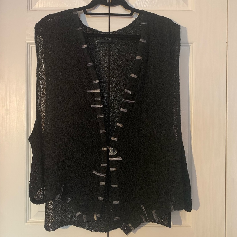 Dahlia Popovits Mesh & Ribbon Handwoven Vest